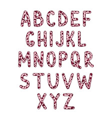 Leopard font vector, leopard pattern alphabet, animal print letters