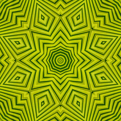 Green mandala from forest palm tree leaves. Mandala made from natural objects. Natural leaf ornament. Symmetry, seamless, perfection