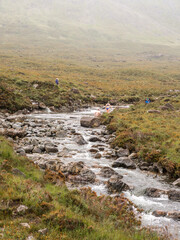 Fairy pools waterfalls after heavy rainfall, Glenbrittle, Isle of skye, Scotland, UK
