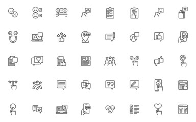 set of customer feedback icons,survey, testimonial, checking