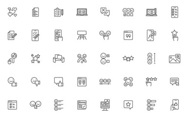 set of customer feedback icons,survey, testimonial, checking