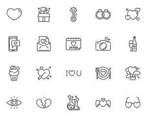 set of valenitne icons, heart, wedding, romance, love