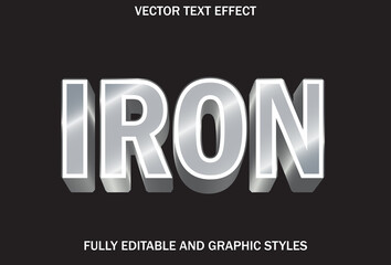 iron text effect on black background.