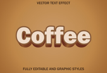 coffee text effect on brown background.