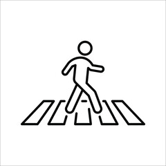 Crosswalk icon. Pedestrian crossing vector icon illustration isolated on white background