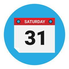 Fototapeta premium 31 Saturday - Calendar Icon.