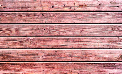 Fototapeta premium Red wooden rough vintage backdrop background for congratulations, poster, design, valentine. Grunge texture.