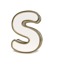 Naklejka premium Elegant white alphabet. Letter S. 3D rendering.