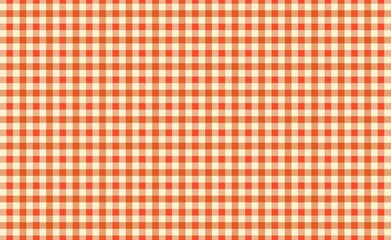 brown and orange checkered tablecloth background.