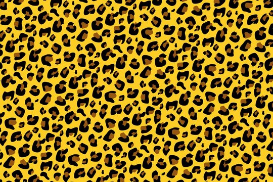 Leopard fur pattern design, pardus and panthera illustration background.