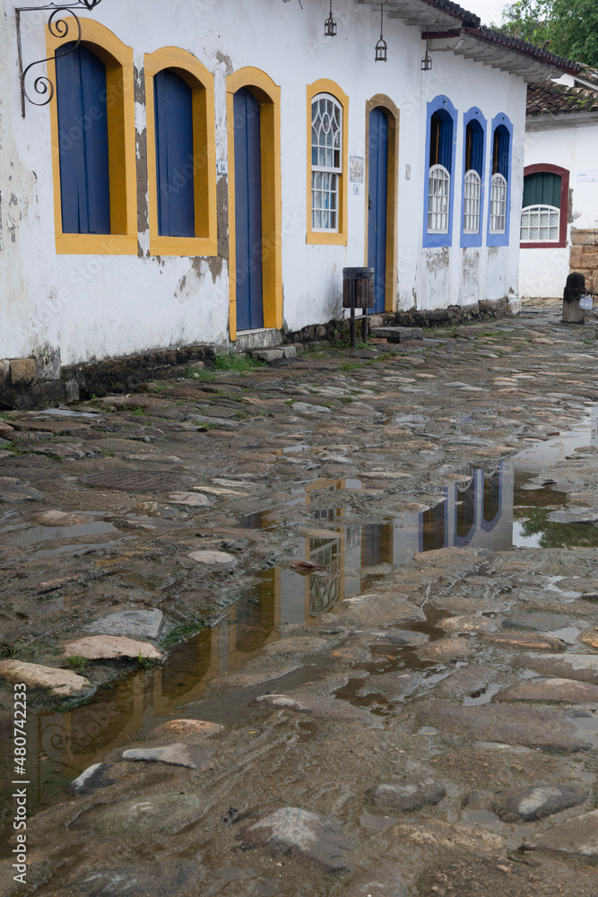 Wall mural Views of Paraty, Brazil, in the rain