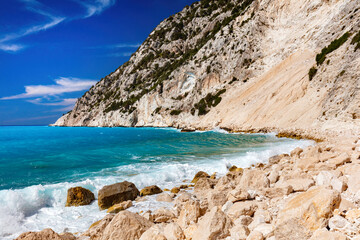 Fototapeta na wymiar Myrtos Beach in Kefalonia, Greece