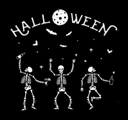 Fototapeta na wymiar Halloween Dancing Skeletons Svg, Skeleton SVG, Skeleton party Svg, Skeleton Png, Skeleton Cut File, Skeleton Bones Svg