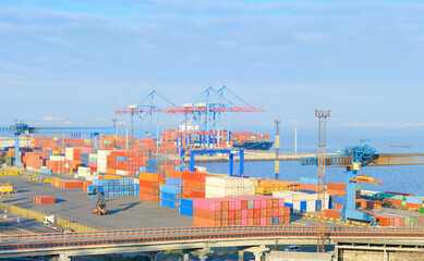 Conteiner Odessa commercial sea port - 480745297