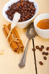 espresso coffee with sugar and spice