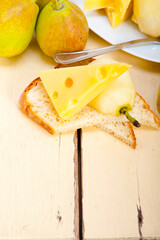 fresh pears and cheese