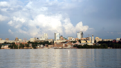 panorama of the city of Samara, view from the Volga river