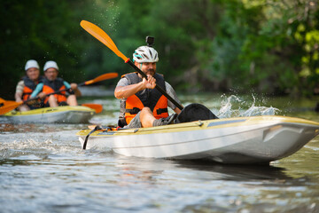 Portrait of senior kayaker
