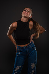 Fototapeta premium Smiling and posing in studio