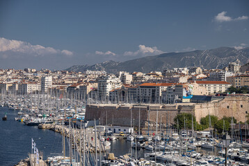 View of the Old Port in Marseille, France