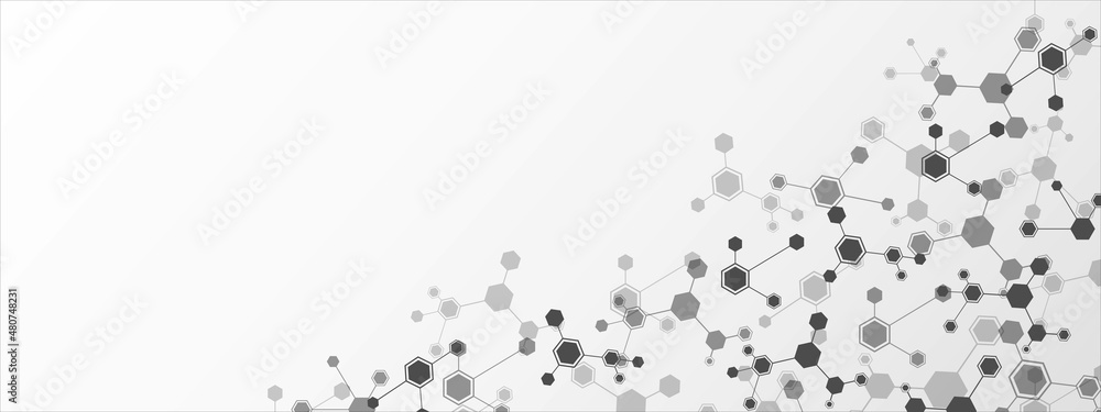 Aufkleber technology background frame. design of hexagons, cells connected by lines. digital network. a plexus