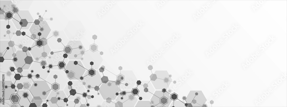 Aufkleber technology background frame. design of hexagons, cells connected by lines. digital network. a plexus