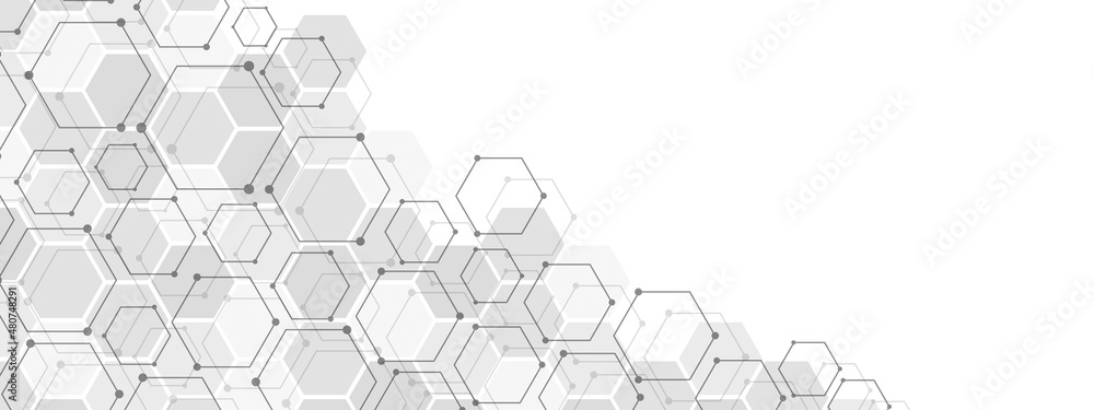 Poster vector background technology. poster design with geometric shapes, honeycombs. texture with lines, d