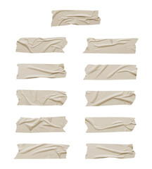 Fototapeta premium Realistic adhesive tape collection Sticky scotch tape of different sizes. Vector illustration. 