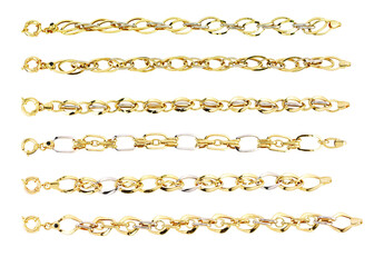 Obraz premium Gold jewelry. Gold chain isolated on white background