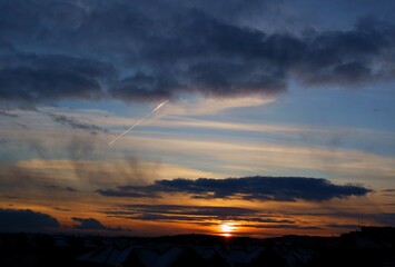 picturesque view at colorful sky during evening