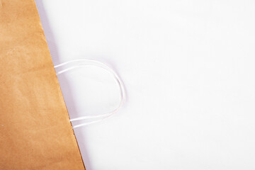 paper bag on white back. using paper bags for purchases instead of polyethylene concept