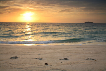 Beautiful sunrise seascape at Koh Adang, Satun