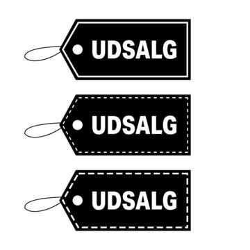 Sorte prisskilte p&aring; en hvid baggrund. Speciele tilbud og udsalgs skilte, Vector