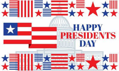 Happy Presidents Day Vector Illustration. Suitable for greeting card, poster and banner. Illustration Of happy Presidents Day. 