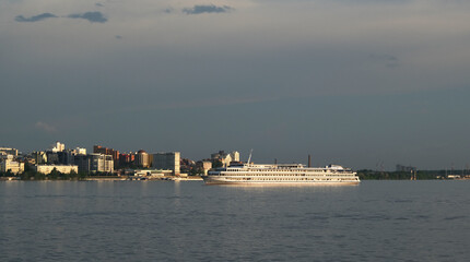 three-deck boat on the Volga river