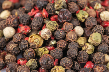 Colored peppers mix close up background