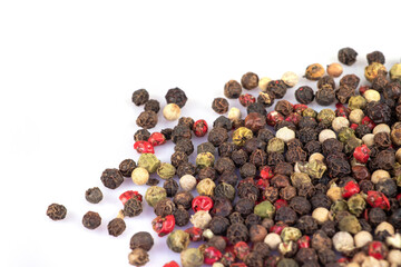 Colored Peppers Mix on the white background