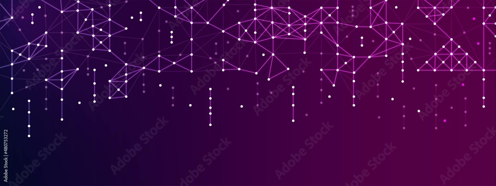Aufkleber abstract neon technology background. pattern of dots, squares and lines. design is a luminous plexus