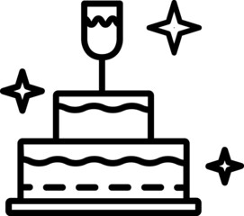 birthday cake line icon