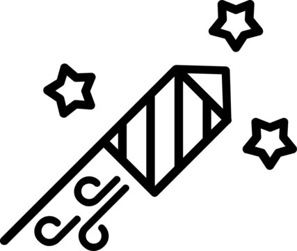 fireworks line icon