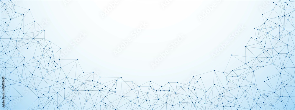 Poster blue vector background frame grid . texture damaged network, thin threads, connections. digital tech
