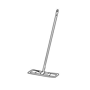 recommend clip art: Doodle vector hand drawn wet microfibre flat mop. Household supplies, cleaning service, equipment, wash floors, mopping, tidy. Design element for typography and digital use.