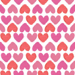 Fototapeta na wymiar Seamless hearts on a white background. Seamless silk heart. Colorful hearts.