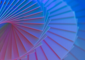 Geometric blue background with different color tones. 3D illustration