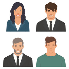 Diverse Cheerful People Faces Concept vector illustration