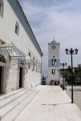 Church and tower clock of Panagia