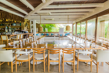 Beautiful Greek Style Restaurant Lounge Rustic Contemporary Architecture Decoration Garden By The Lake