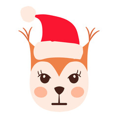 Squirrel emoji heads santa hat set hh
