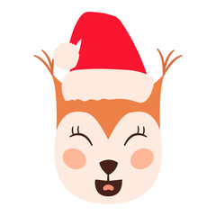 Squirrel emoji heads santa hat set hh