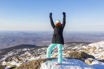 Snowboarder against the backdrop of a beautiful landscape